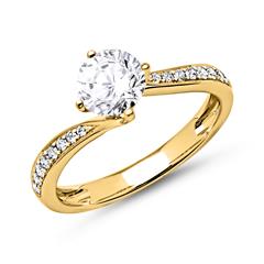 Verlobungsring 14 Karat Gold mit Diamanten