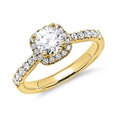 18 Karat Gold Halo Ring mit Brillanten