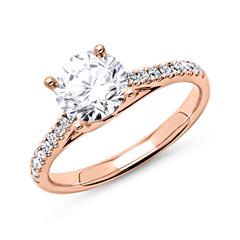 585er Roségold Damenring mit Diamanten
