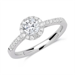 950er Platin Verlobungsring mit Diamanten