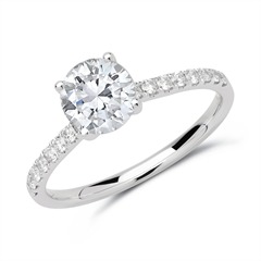 Verlobungsring 585er Weißgold mit Diamanten