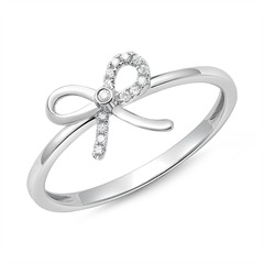 585er Weißgold Ring Schleife mit 14 Diamanten