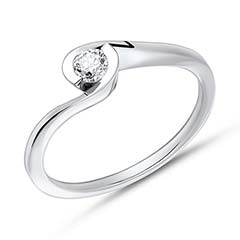 Verlobungsring aus 14K Weißgold mit Diamant