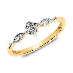14-karätiger Goldring mit Diamanten