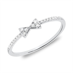 Ring Schleife aus 14K Weißgold mit Diamanten