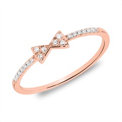 Ring Schleife aus 14K Roségold mit Diamanten