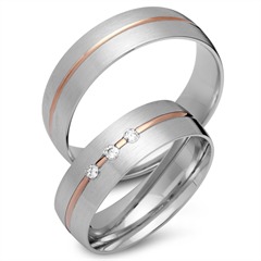 Eheringe 750er Rot- Weissgold 3 Brillanten