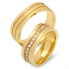 Trauringe 333er Gelbgold 34 Diamanten