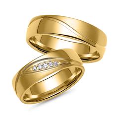 Eheringe aus Gold mit 5 Diamanten