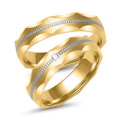 Trauringe aus Gelb- und Weißgold mit Brillant