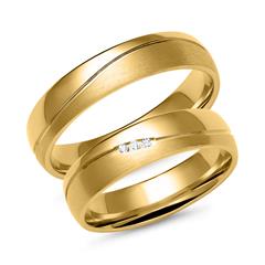 Trauringe aus Gold mit 3 Brillanten