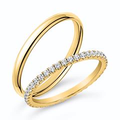 Set Memoire- und Ring aus 14 Karat Gold mit Labs