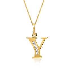 333er Goldkette Buchstabe Y mit Zirkonia