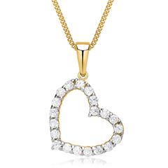 Goldkette und Herzanhänger aus 333er Gold Zirkonia