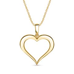 585er Goldkette mit Herzanhänger für Damen