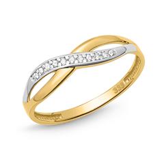 333er Goldring silber gold twist Zirkonia