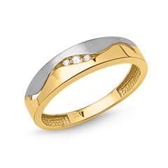 Eleganter 333er Goldring bicolor mit Zirkonia