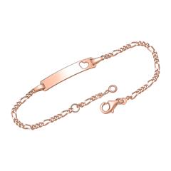925er Silber Armband roségold Herz Gravur