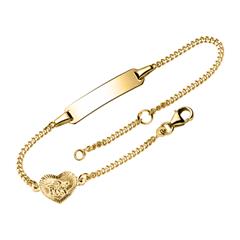 Gravur Armband aus 9K Gold mit Herz und Engel