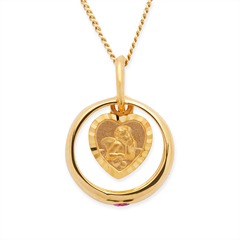 Taufkette 333er Gold mit Rubin Engel