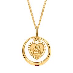 Taufkette 333er Gold mit Rubin Engel