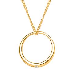 Polierte 333 Gold Taufkette Zirkonia