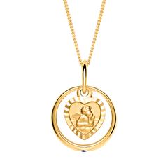 Taufkette 333er Gold Saphir Engel