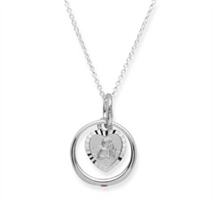 925 Silber Taufkette Rubin Engel