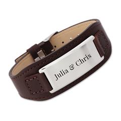 Braunes Leder Armband inkl. Gravur