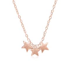 Rosévergoldete 925er Silberkette Sterne