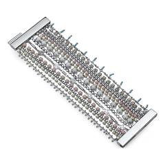 Damenarmband mit Perlen in pink und weiss