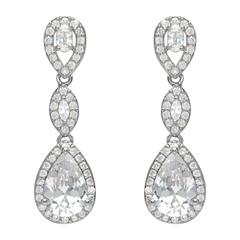 Dreiteilige Modeschmuck-Ohrstecker Tropfen