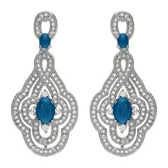 Ornamentale Ohrstecker Modeschmuck blau klar