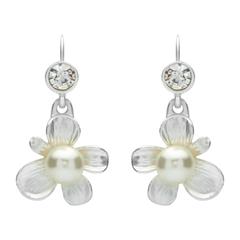 Ohrhänger in Blütenform Perlen Modeschmuck
