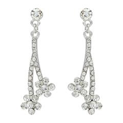 Ohrstecker Blüten Modeschmuck Steinbesatz klar