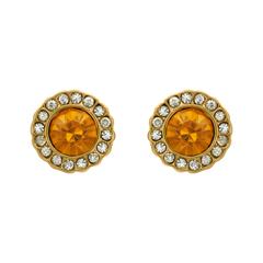 Bernsteinfarbene Ohrstecker gold Modeschmuck