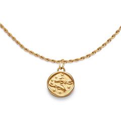Gravurkette Sternzeichen Fische aus Edelstahl, IP Gold