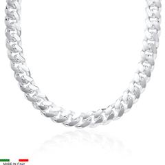 Herren Cuban Panzerkette OVA aus Sterlingsilber, 10 mm
