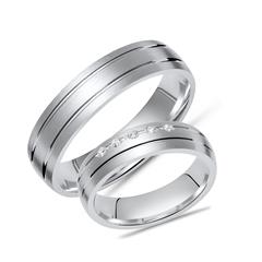 Eheringe Silber Eheringe 925 Gravur 5 Diamanten