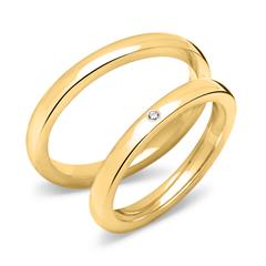 Vergoldete Eheringe aus 925 Silber mit Zirkonia