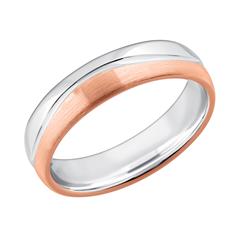 Herrenring bicolor 925 Silber rosé gravierbar