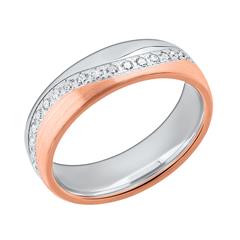 Damenring bicolor 925er Silber rosé Zirkonia