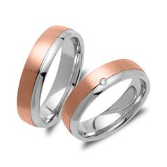 Eheringe aus 925er Silber mit Rosévergoldung