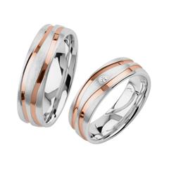 Gravierbare Trauringe aus Sterlingsilber, rosévergoldet