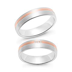 Trauringe aus Sterlingsilber, rosévergoldet