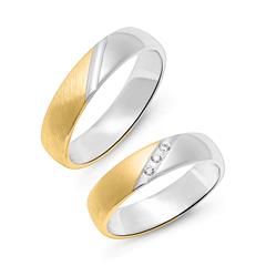 Eheringe aus teilvergoldetem Sterlingsilber
