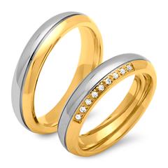 Eheringe Edelstahl 5mm mit Zirkonia