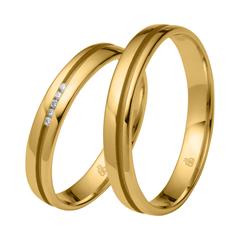 Eheringe aus Gold mit 5 Brillanten