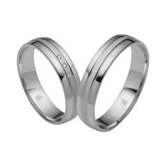 Eheringe aus Weißgold, Platin, Palladium, 3 Diamanten