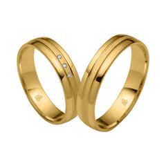 Trauringe aus Gold mit 3 Diamanten